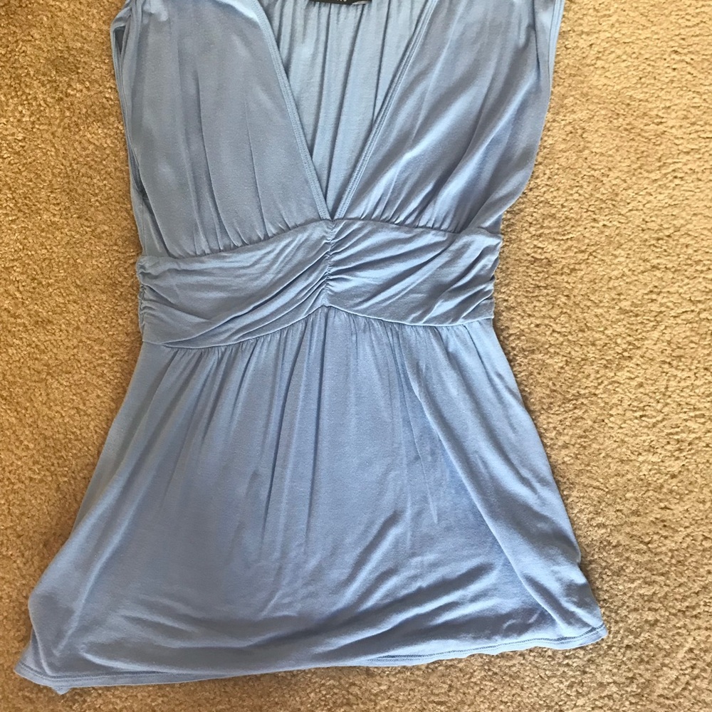 Limited Light Blue Short Sleeve Blouse - Picture 4 of 4